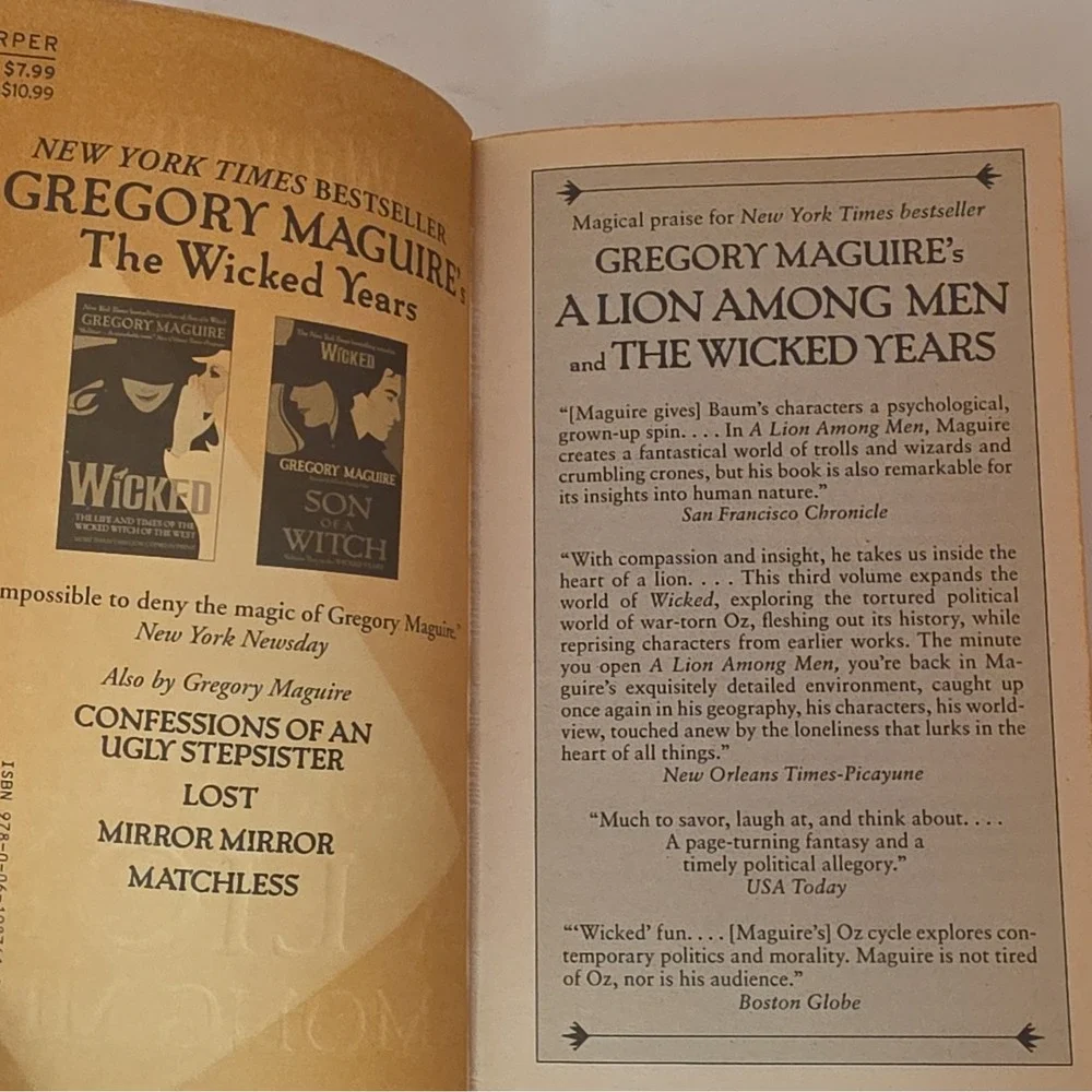 The Wicked Years 3-Book Paperback Lot by Gregory Maguire: Wicked / Son / Lion